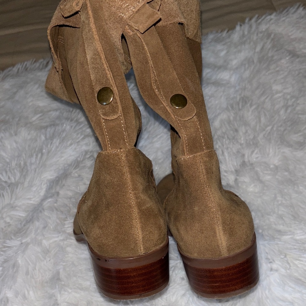 Sole Society Tan Suede Ankle Booties - Picture 4 of 4